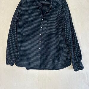Prince & Fox Navy Blue Polka Dot Cotton Button Down Shirt XXL 9299 LXJHCH